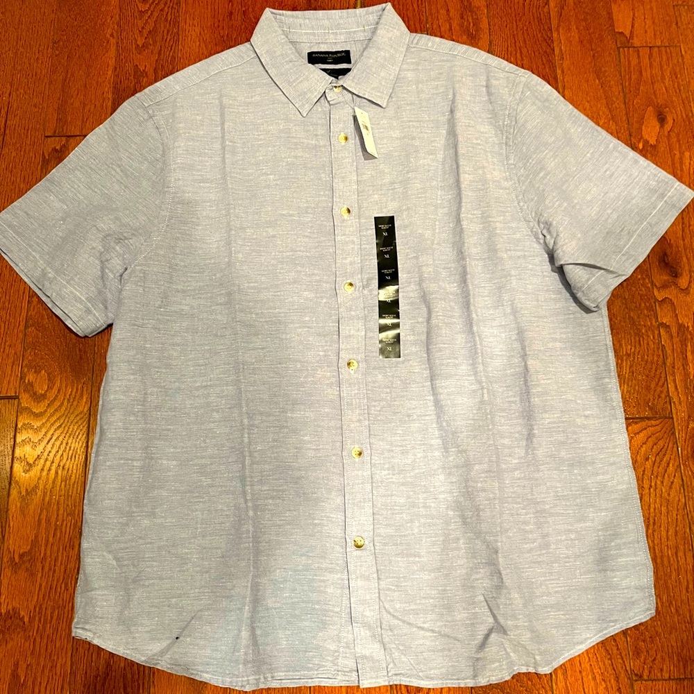 Brand New - Banana Republic Linen Button Up/Down Shirt - XL - Short Sleeve